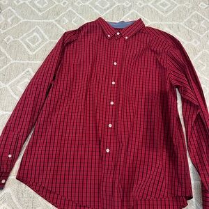 Madison James Red and Black Checkered Dress Shirt